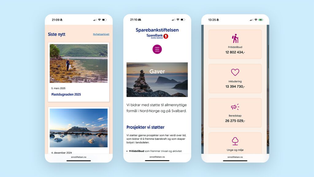 Bilder fra nettsiden på mobilformat