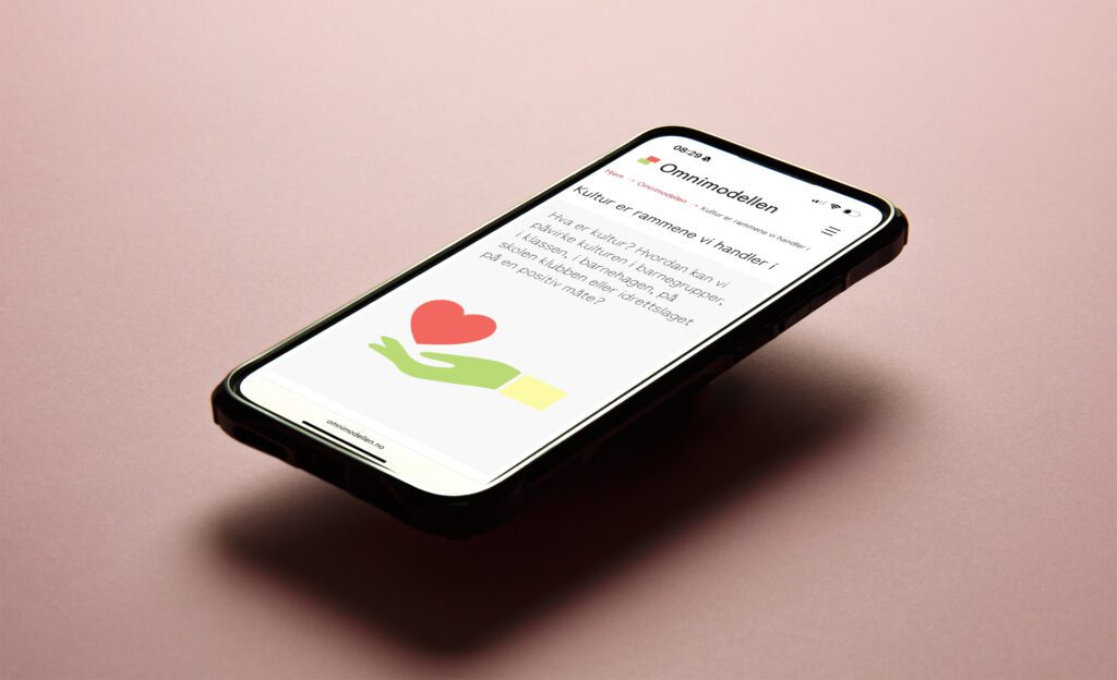 Mockup av nettsiden på mobil