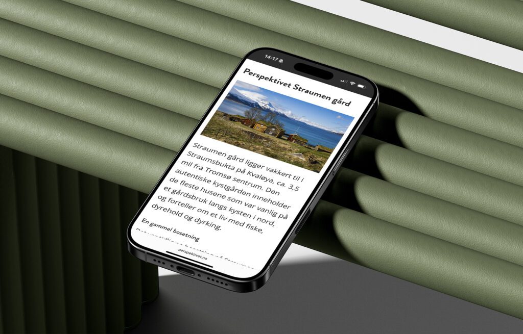 Mockup av nettsiden på mobil