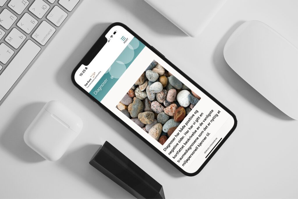 Mockup av nettkurs på mobil