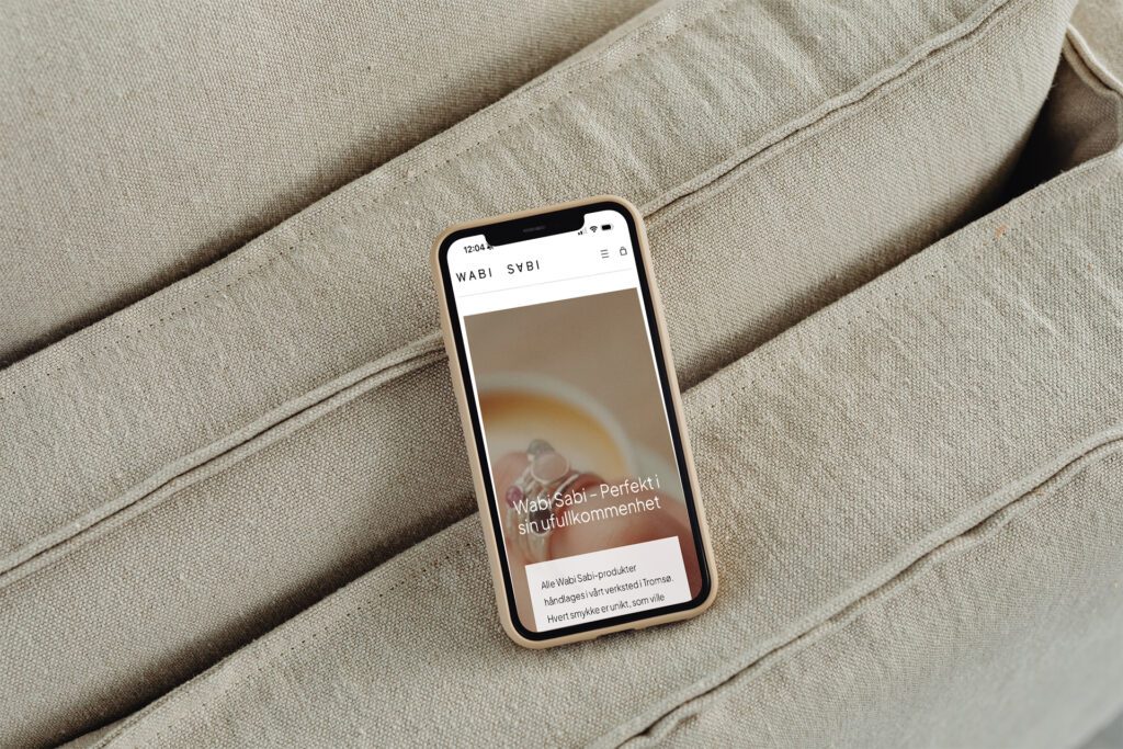 Mockup av nettsiden på mobil